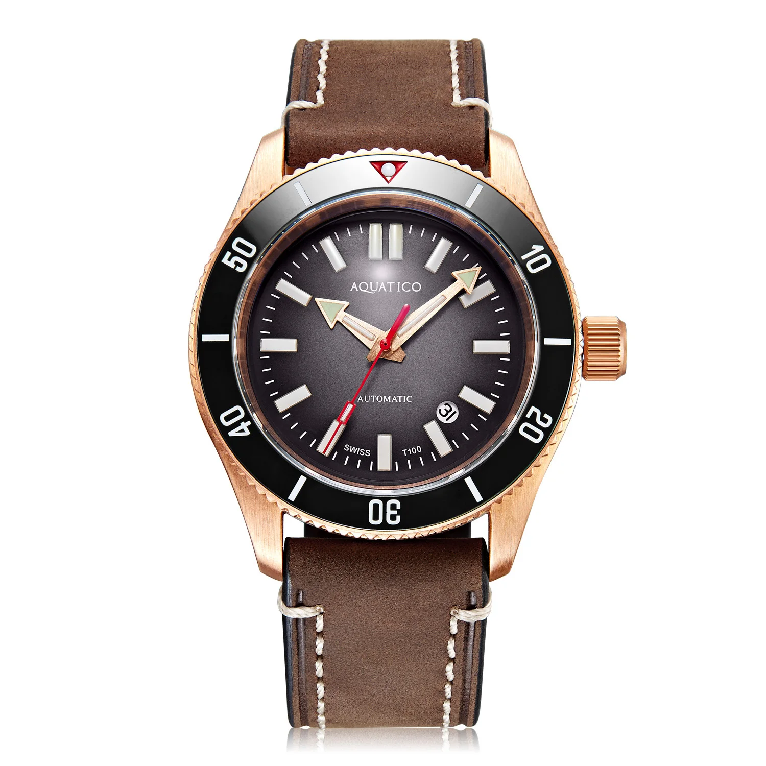 Aquatico Super Star Bronze Dive Watch Black Dial(SWISS ETA2824-2)