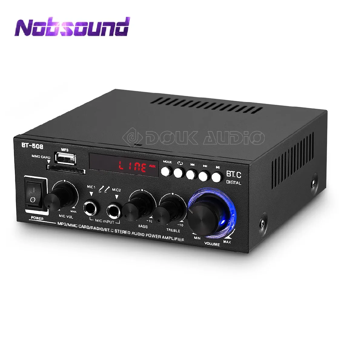 

BT-508 Bluetooth Mini 2.0 Channel Digital Amplifier Power Amp Home Car MIC/FM Radio/USB Input Audio Amp 30W + 30W