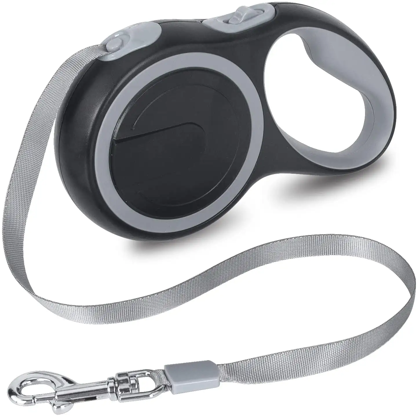 

Large Tape Retractable Dog Leash, 16 ft, Gray(for Dogs up to 110 lbs)-
