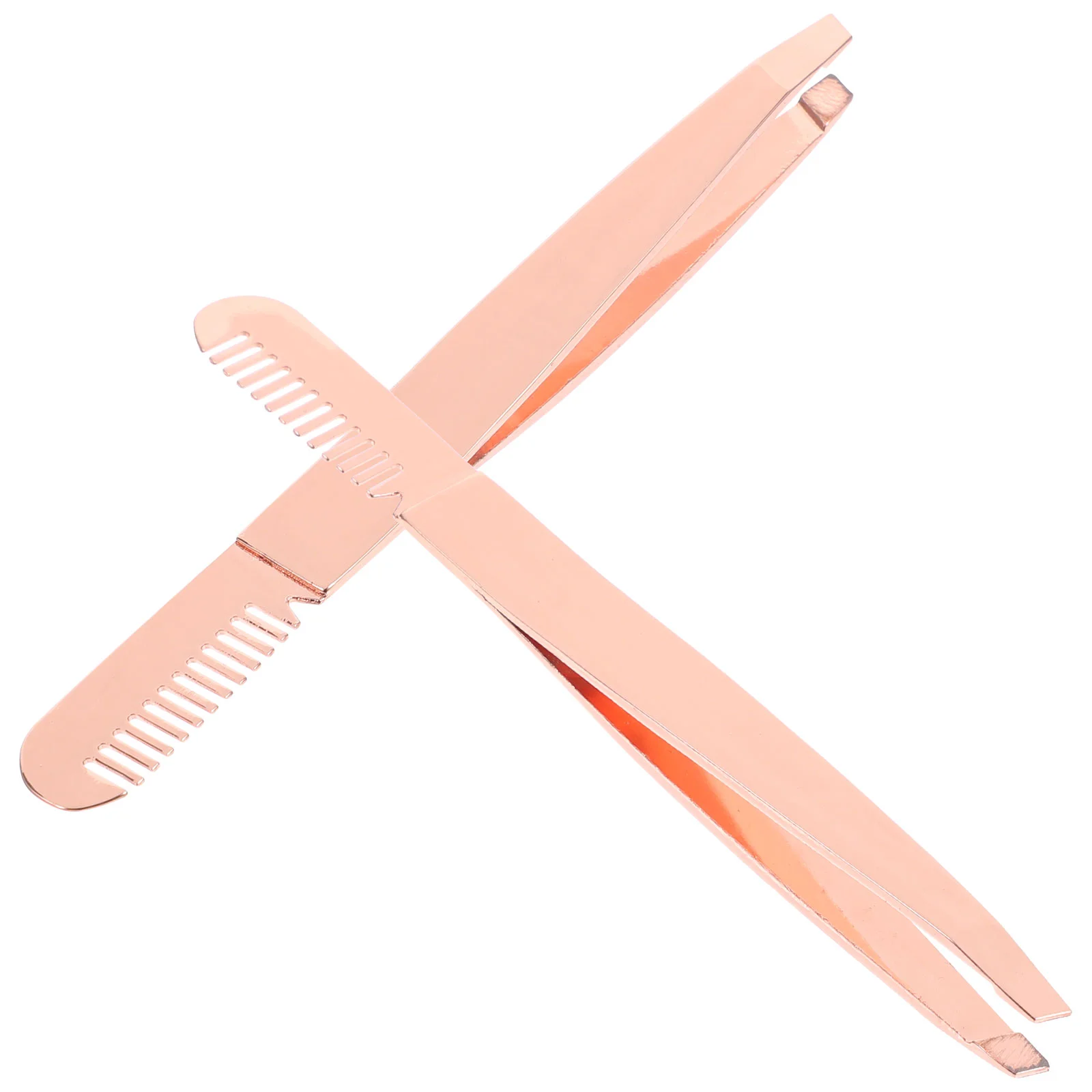 

2pcs Eyebrow Tweezers Stainless Steel Eye Brow Repair Tools Portable Brow Tweezers with Comb