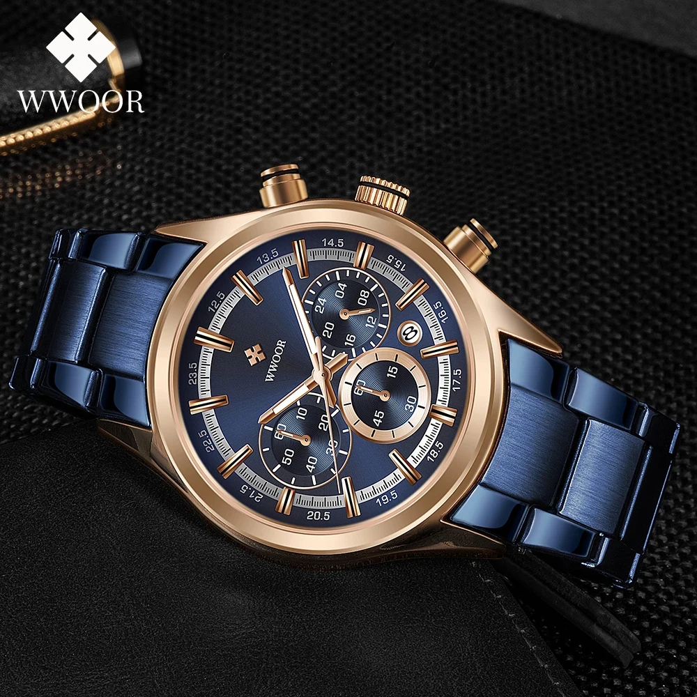 

WWOOR Casual Sports Watch Gift For Men Luxury Brand Military Chronograph Date Quartz Men Watches Free Shipping Relogio Masculino