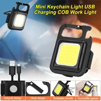 portable mini keychain flashlight multi functional corkscrew cob working light pocket lamp outdoor camping tool