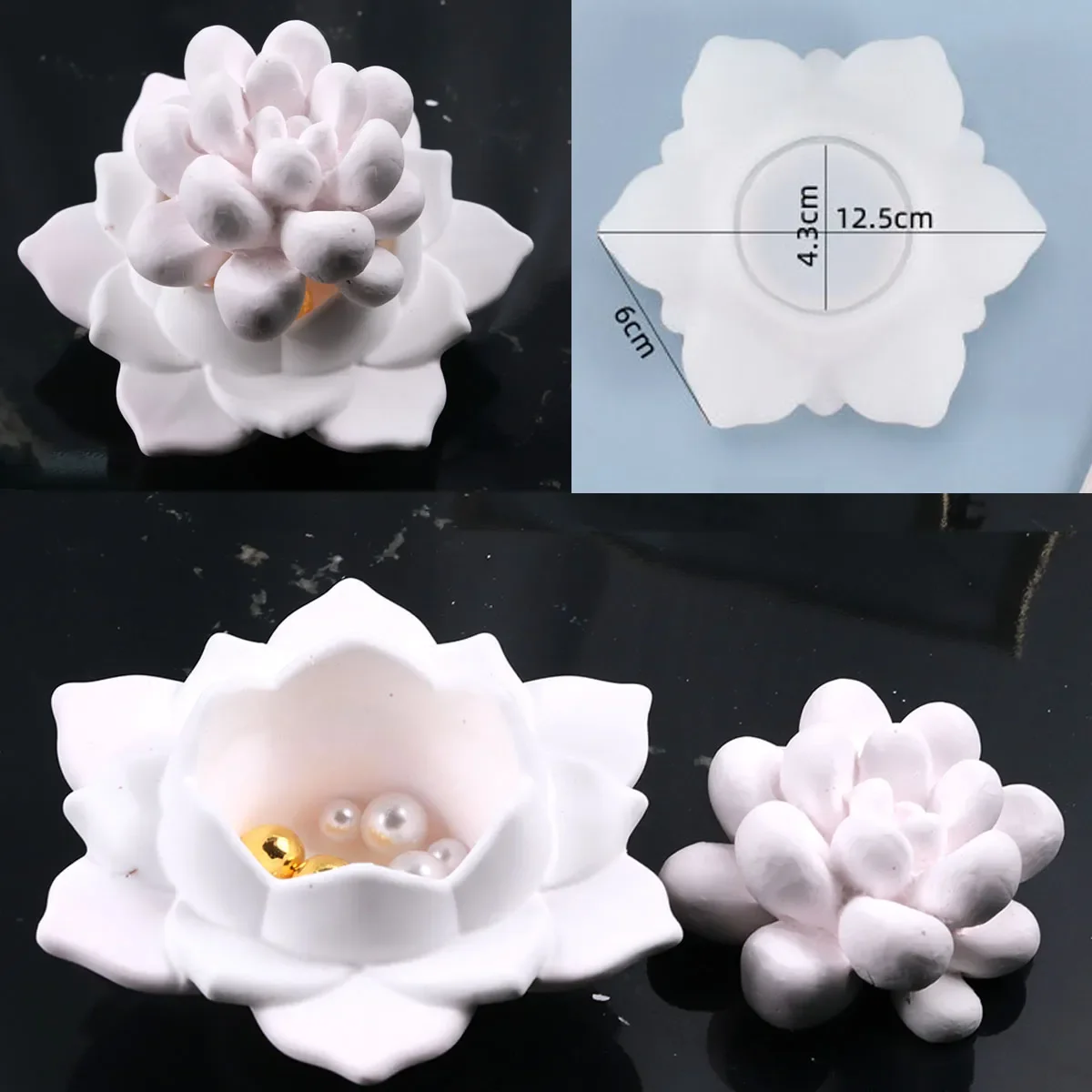 

Lotus Candle Holder Silicone Mold Epoxy Resin Flower Candles Holders Mold Concrete Cement Clay Mold Craft Decoration Tool