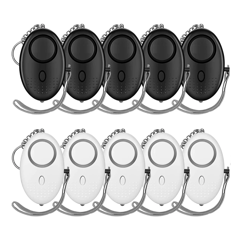 

10 Pcs Emergency Caller Personal Alarm Clock 130DB Personal Security Alarm Keychain With LED Lights For Women Kids