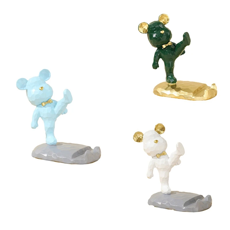 

Home Accessories Bear Sculpture Mobile Phone Stand Room Cute Bear Desk Accessories Creative Mobile Phone Accessories