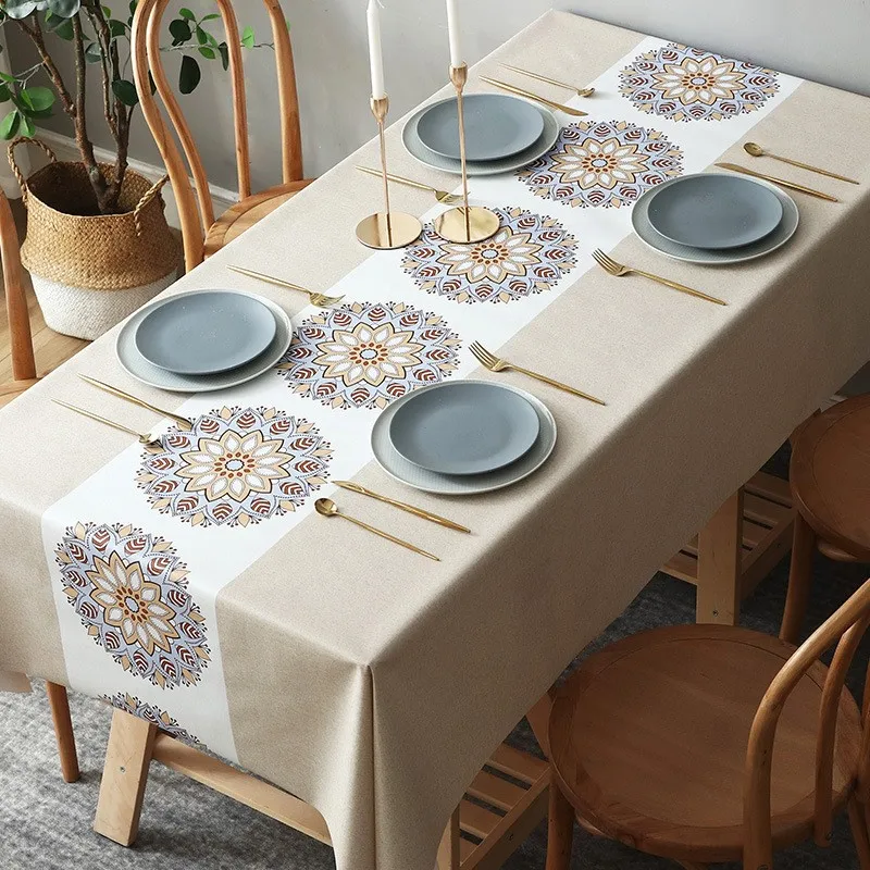 

Table Cloth Water-proof Oil-proof Rectangular Tablecloth Table Flag Tablecloth Integrated Tea Table Cloth Art Table Mat Nordic