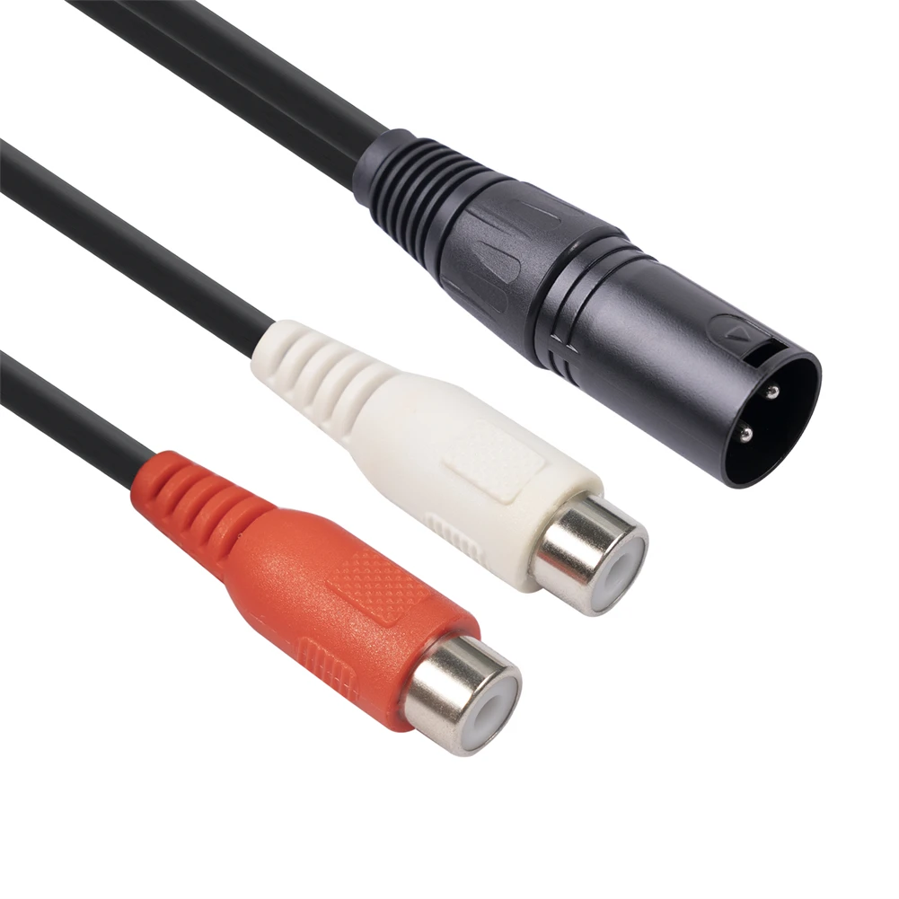 

XLR Male To 2-RCA Female Microphone Adapter Cable For Mic Speaker Amplifiers RCA Cables Musical Instruments Accessories
