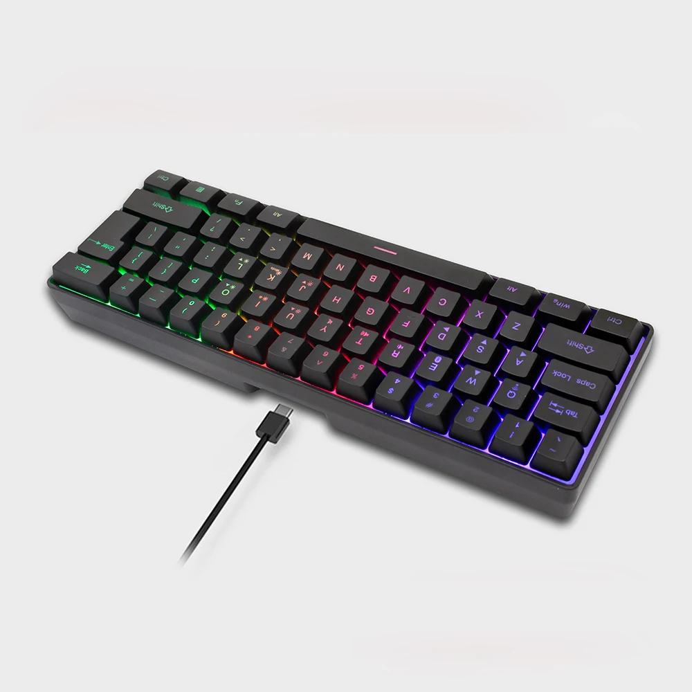 gaming keyboard compact 61 keys wireless keyboard bluetooth 2 4ghz dual modes 60 rgb pk rk61 keyboard for laptop tablet mobile free global shipping