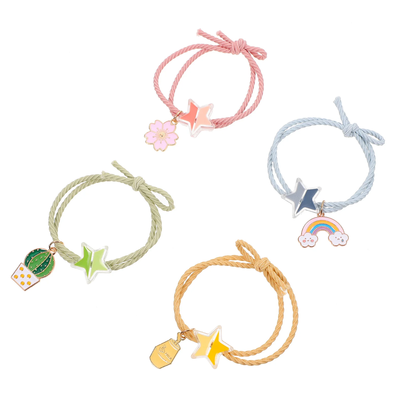 

4 шт. элегантные резинки для волос, резинки для волос, держатель для конского хвоста, резинки для девочек