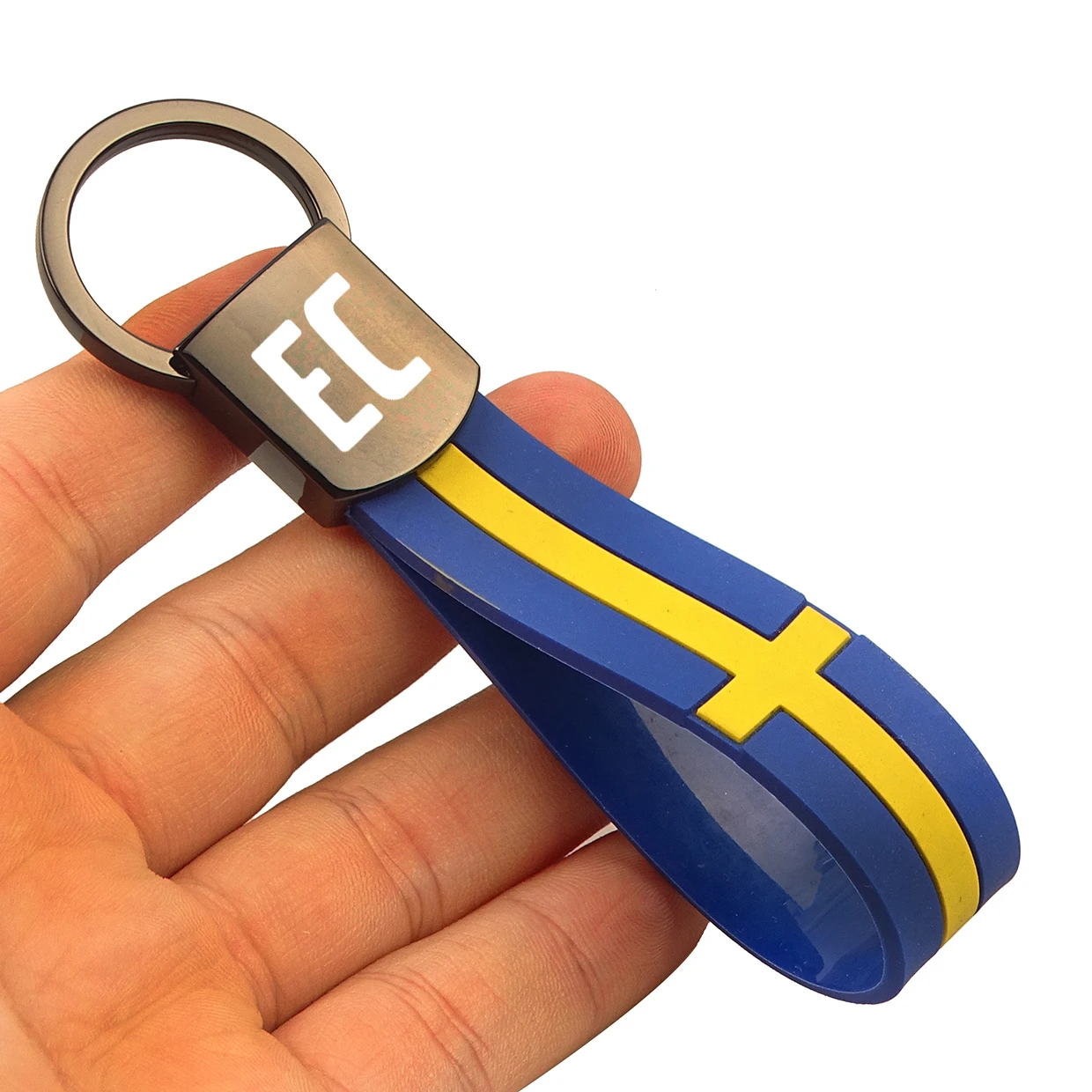Кожаный брелок для ключей из алькантары Шведский флаг кожаный автомобиль Volvo
