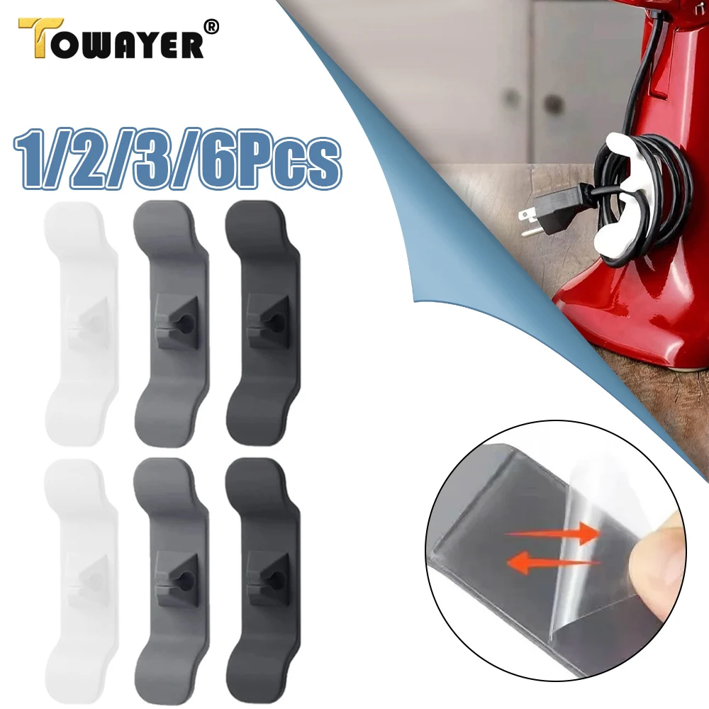 

1/3/6pcs Cord Wrapper Organizer Clips Holder Wire Hider Cable Winder Management Wrap For Kitchen Appliance Stand Blender Mixers