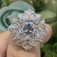 aesthetic rings women with brilliant cubic zirconia crystal wedding ceremony party ring high quality silver color jewelry