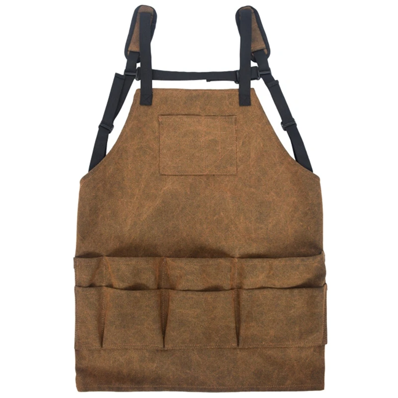 

Adjustable Canvas Aprons Men Women Multi-Pocket Aprons BBQ Cooking Wear Resistant Aprons Kitchen Tools Aprons