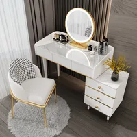 The Nordic Dresser Small Family Model Bedroom Contemporary Contracted with Lamp Light Decoration Lacquer That Bake Makeup Table