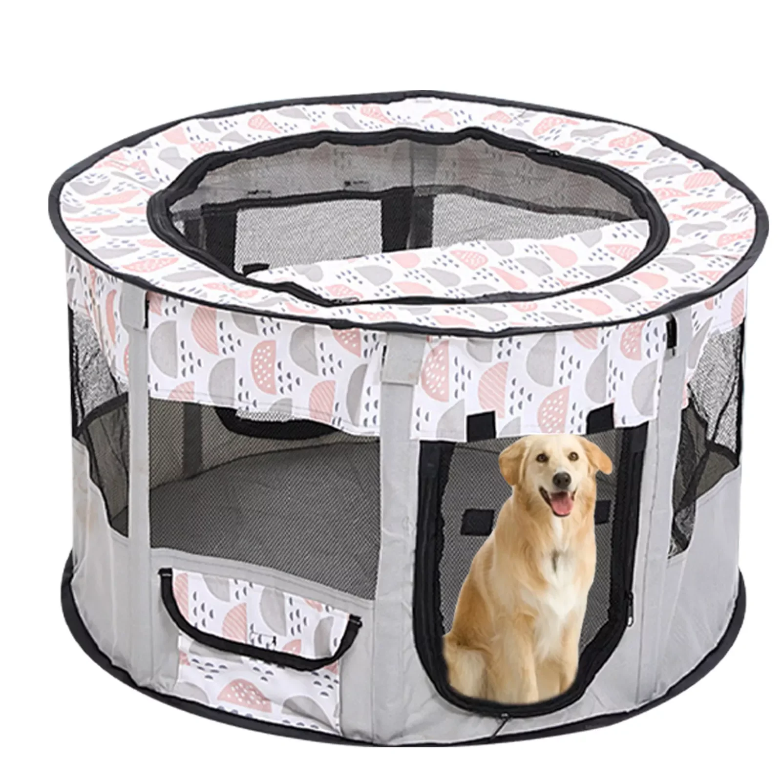 

Large Playpen Tents For Outside Pet Playpen With 2 Doors 360-Degree Open Mesh Pet Pens Dogs Kennels Playground For Puppy