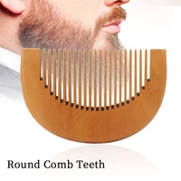 customizable pure natural peach wood beard comb handmade mini pocket comb brush for men face care mustache comb