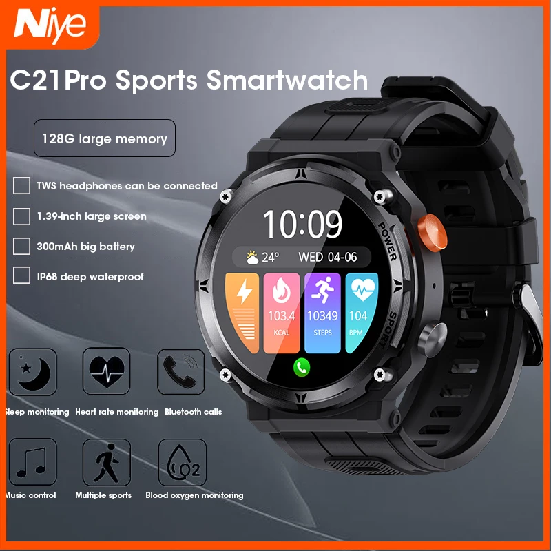 

Niye Bluetooth 5.2 Call Sports Fitness 1.39-inch Smartwatch Supports 100+ Sports Long-life Waterproof Smart Watches Android IOS