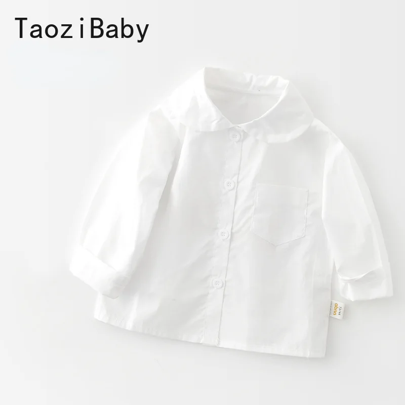 

Детская рубашка, Весенняя Новинка, белая рубашка с лацканами для мальчиков и девочек, в студенческом стиле, верхняя одежда, универсальная де...