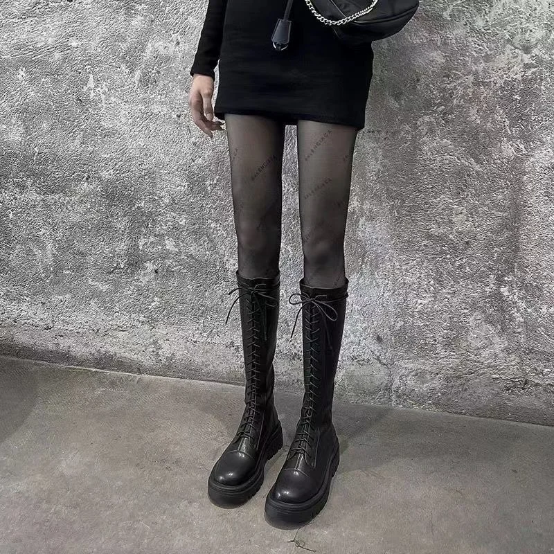 

Women's Boots 2022 New But Knee-length Boots Are Thin and Tall Thick-soled Brown Boots Elastic Boots Platform Thigh High Boots