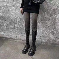 womens boots 2022 new but knee length boots are thin and tall thick soled brown boots elastic boots platform thigh high boots