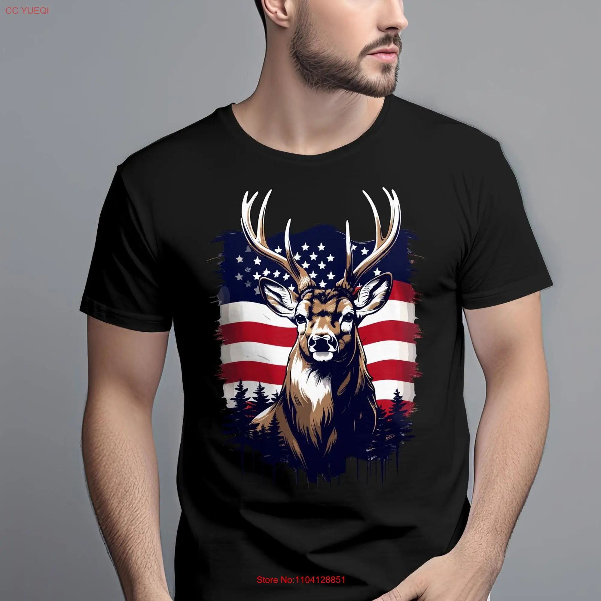 Патриотическая футболка с оленем флаг США Американская гордость стильный дизайн