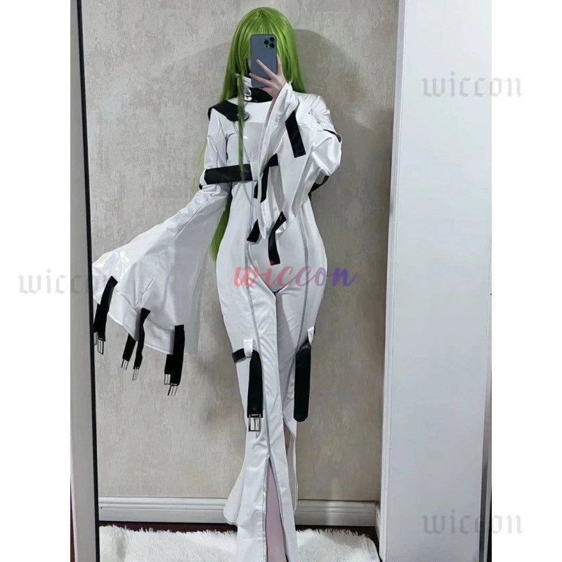 Аниме Code Geass: Hangyaku No Lelouch Костюмы для косплея C.C. Cos Униформа Белый облегающий