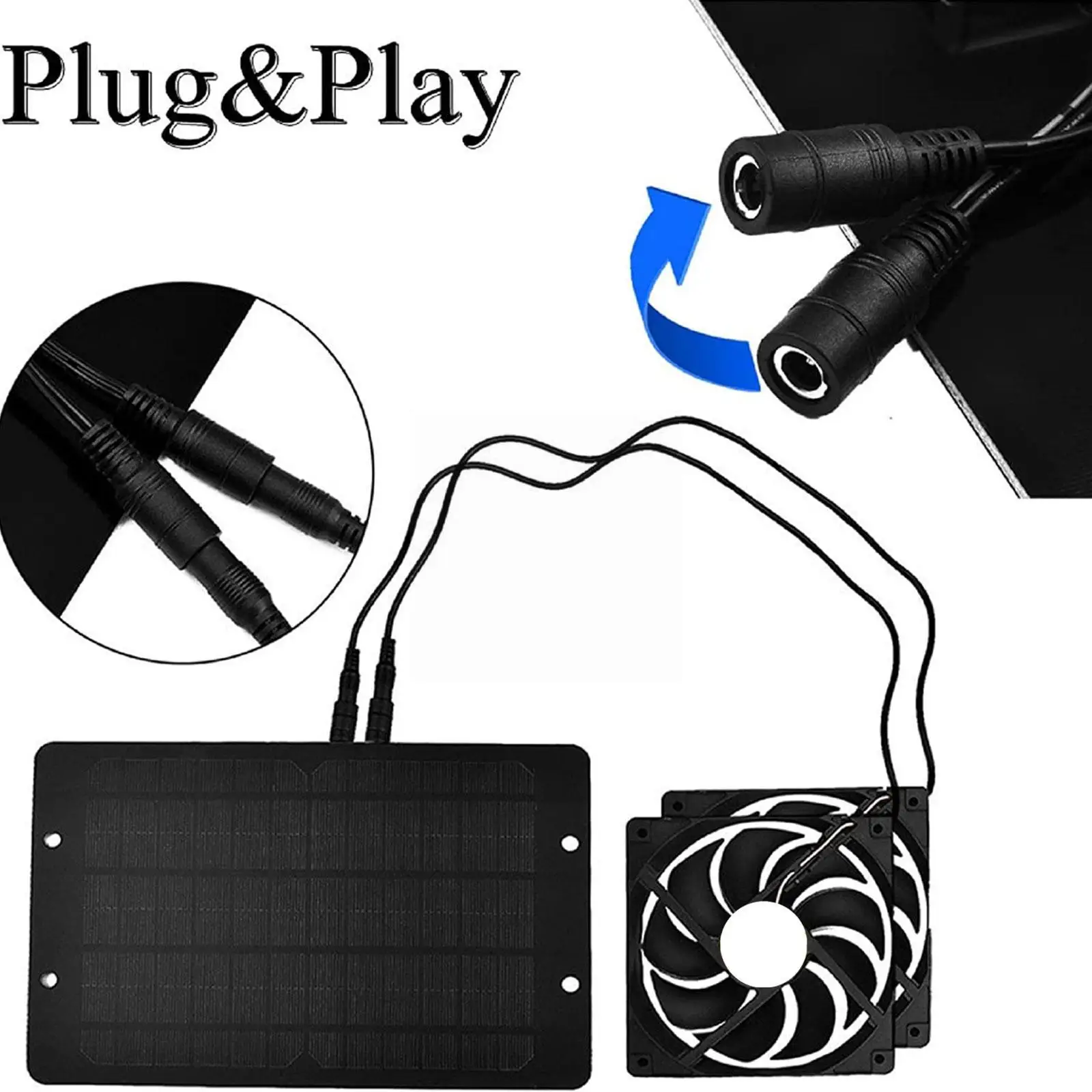 

10w Solar Panel Kit 12v Dual Fan Waterproof Outdoor Portable Ventilator For Chicken Coops Greenhouses Shed V9z4