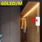 1 м 2 м 4 м 5 м светодиодная подсветка под шкафом датчик движения IP65 водонепроницаемый USB 5 В 60 светодиодовм светодиодная лента для гардероба лестницы прихожей