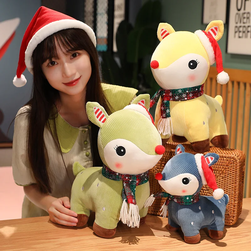 

Christmas Elk Plush Toy Kawaii Stuffed Deer Creative Animal Pillow High Quality Xmas Gifts Home Decro