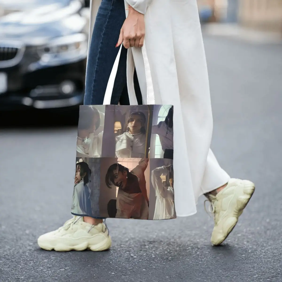 Hyunjin Women Canvas Handbag Large Capacity Shopper Bag Tote Bag withSmall Shoulder Bag