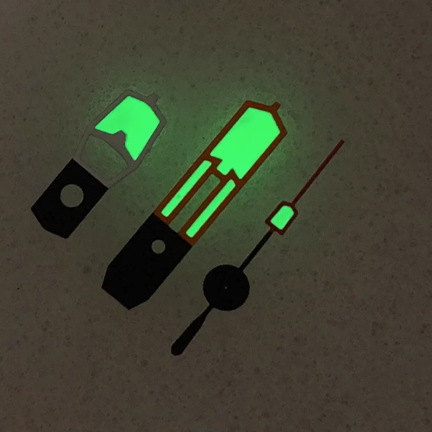Watch Accessories 12MM Hands Orange Red and White Color Matching Hands Green Luminous Hands Suitable for NH35/36/4R7S Movement