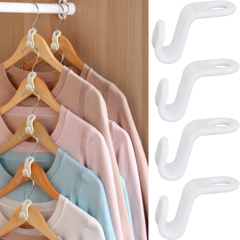 Cascading Plastic Wardrobe Coat Organizer Rack Mini Clothes Hanger for Closet Connector Hooks Rack Holder Space Saving Hanger