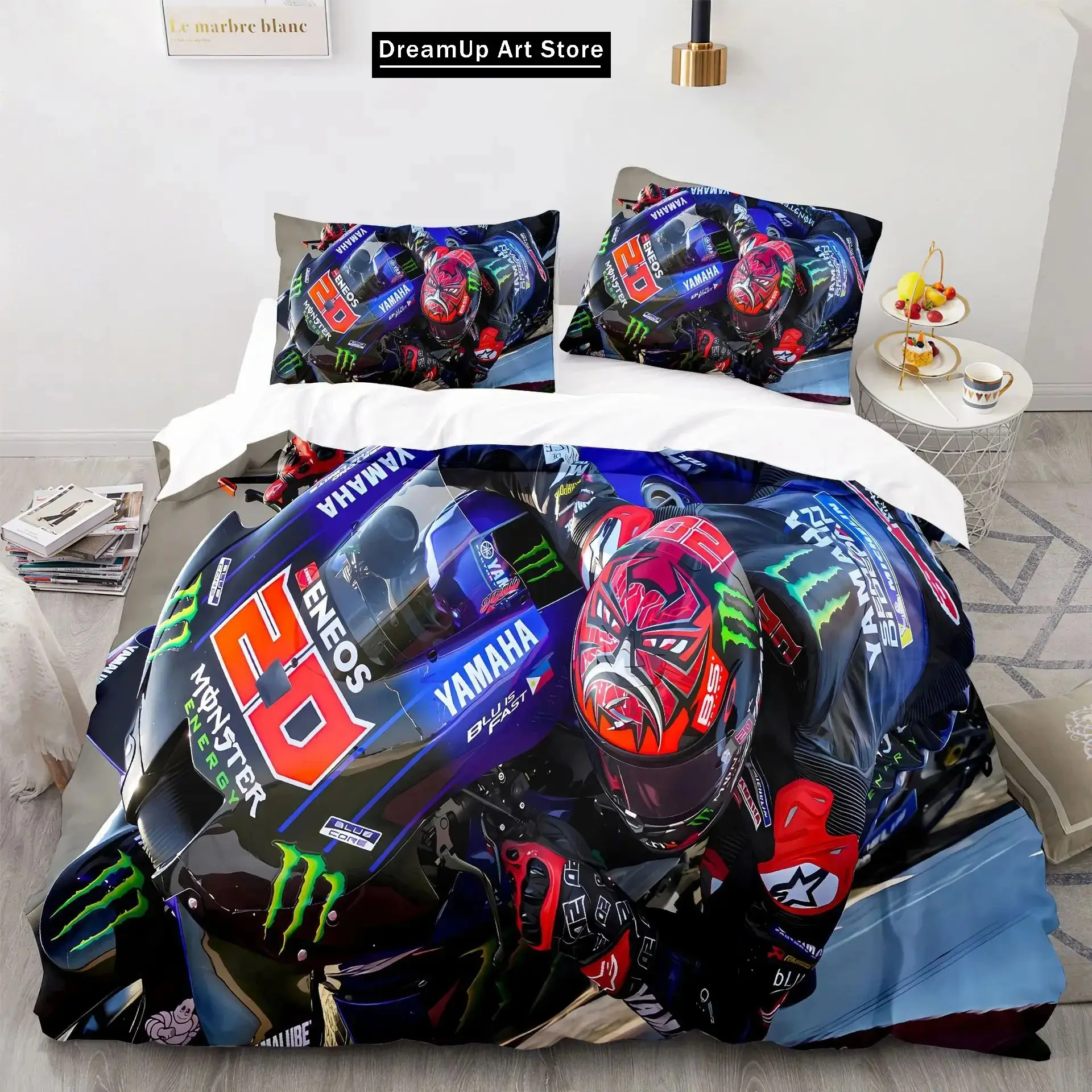 Модный комплект постельного белья Marc 93 Marquez с 3D принтом для мальчиков и девочек Twin