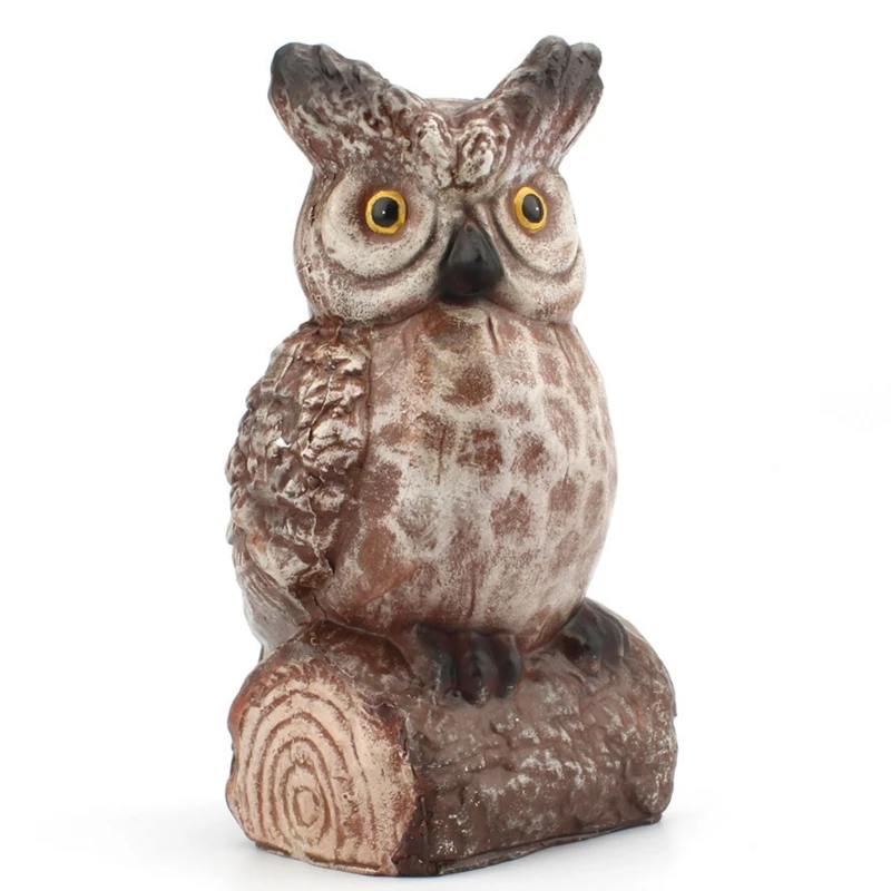 

Simulation Owl Perched On Tree Statues Figurines Resin Ornament Animal Crafts Sculpture Bird Outdoor Garden