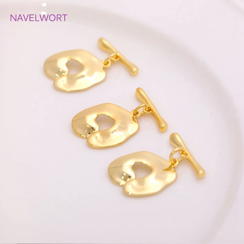 Латунные позолоченные застежки 18K закрученные с плоским концом Необычные OT