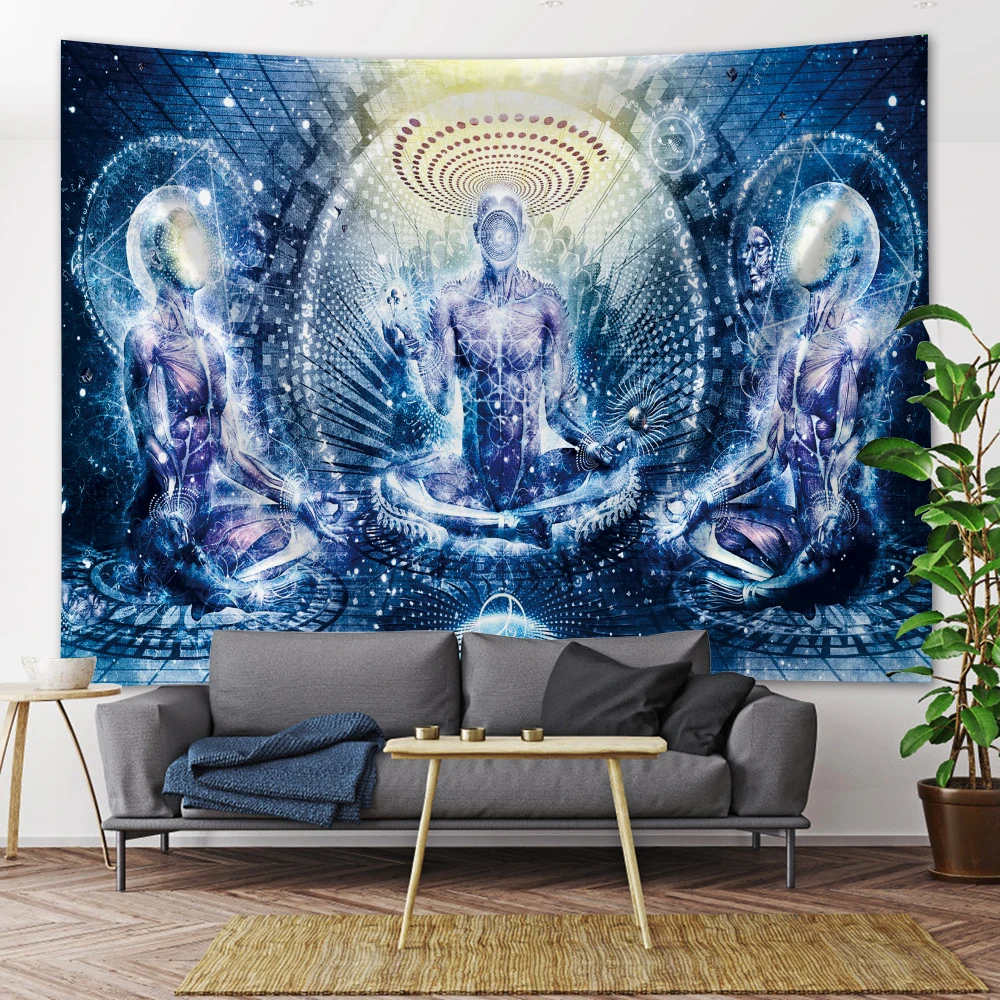 

Mandala Boho Decor Psychedelic Scene Wall Mounted Yoga Mat Buddha Meditation Seven Chakras Home Decor Tapestry