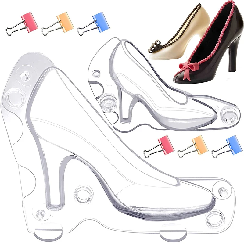 Шоколадная форма на высоком каблуке пластиковая 3D для украшения торта конфет