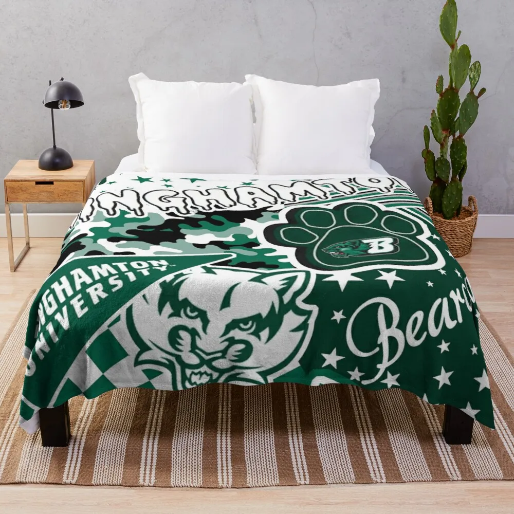 

Binghamton University Throw Blanket Camping blanket softest blanket Large blanket floral throw blanket