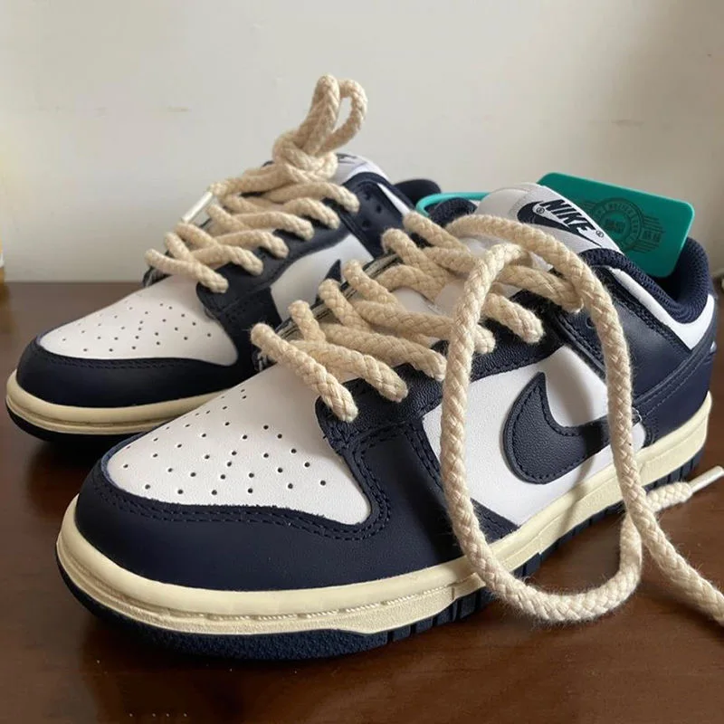 7mm Round Bold Cotton Thick Rope Laces Solid Color Low-top Canvas Beige Pink Sport Women Men Shoelaces Cashew Flower Strings