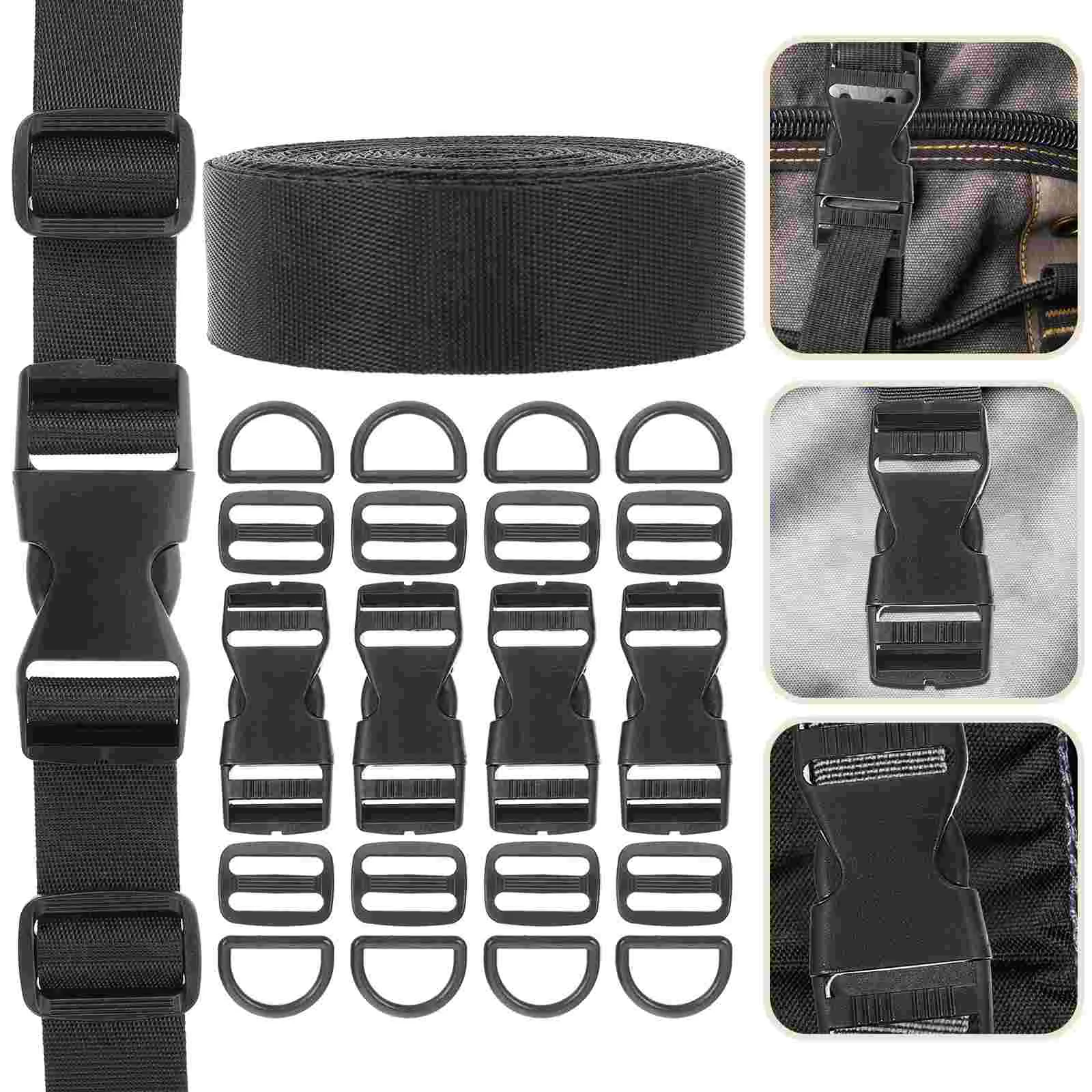 

Bags Clothing Accessories Nylon Straps Backpack Accessory Luggage Buckles Purse Adjustable Slider D-shaped