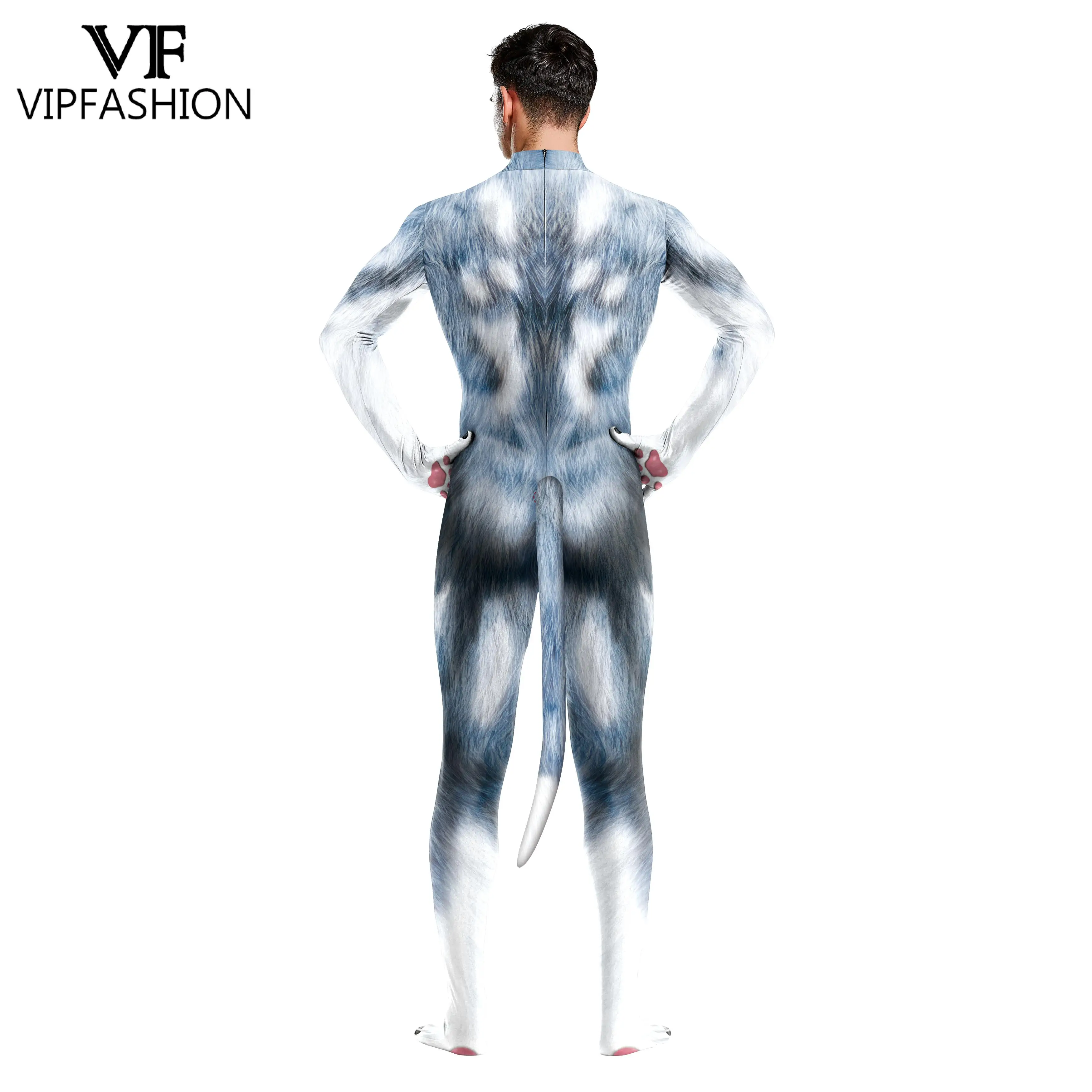 ВИП Мода Хэллоуин косплей Хаски смешные костюмы животные Леопардовый принт