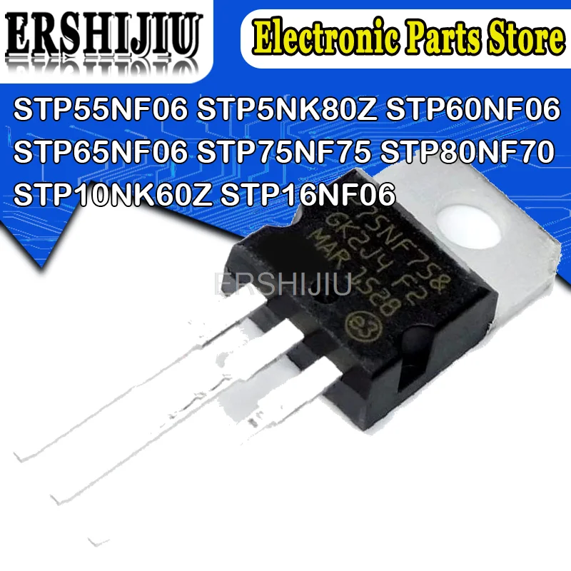 10 шт./лот STP10NK60Z STP16NF06 TO-220 STP55NF06 STP5NK80Z STP60NF06 STP65NF06 STP75NF75 STP80NF70 TO220 новый |