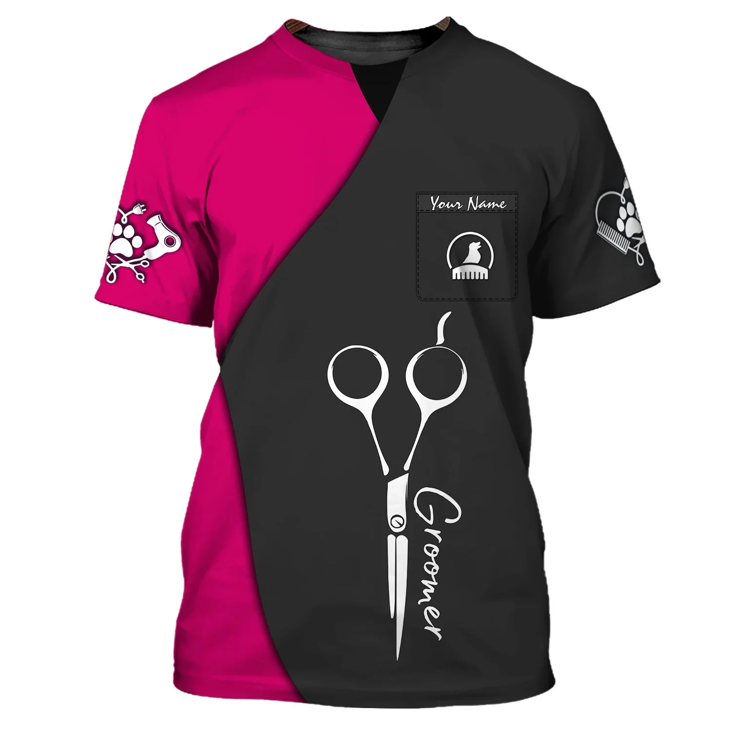 

Latest Dog Groomer Pesonalized Summer T Shirt Custom 3D Printed Unisex T Shirt Grooming Uniform T-Shirt [Non Workwear] DW171