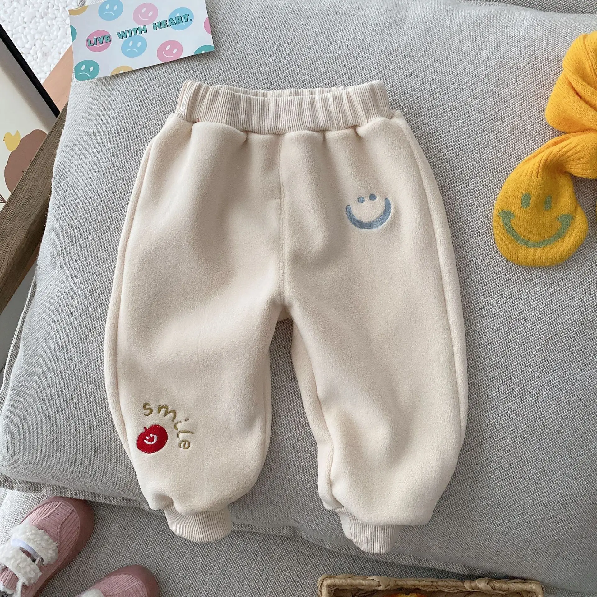 

new delivery children baby pant girl boy Corduroy pants winter casual fashion 0-6year 73-130 thicking warm fleece velvet