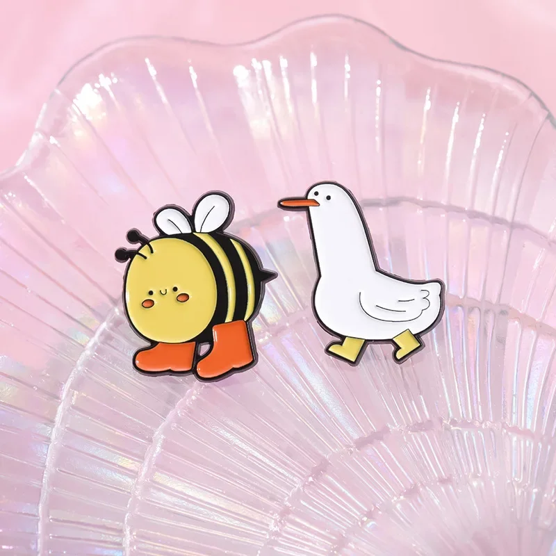 Милая брошь в виде животного пчела металлический значок креативная булавка