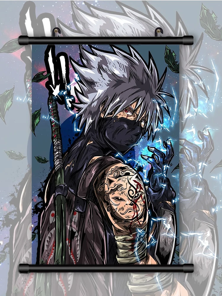 

Classic Anime Naruto Poster Wall Art Print Kakashi Canvas Modern Scroll Hanging Painting Pictures Living Room Home Decoration
