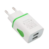 2022for iphone for samsung for htcphone universal 2 1a 5v led 2 usb charger fast wall charging adapter useu plug usb charger 2