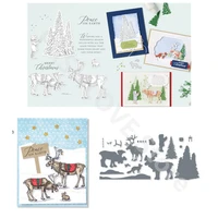 2022 new christmas elk metal cutting dies and clear stamps for paper cards scrapbook handmade album embossing decoration crafts
