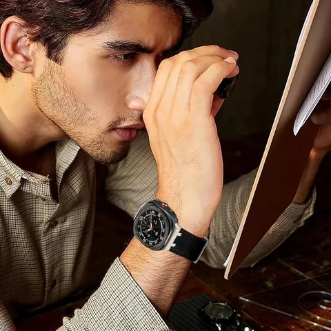 Кожаный ремешок для Samsung Galaxy Watch 7 Ultra CAOWTAN