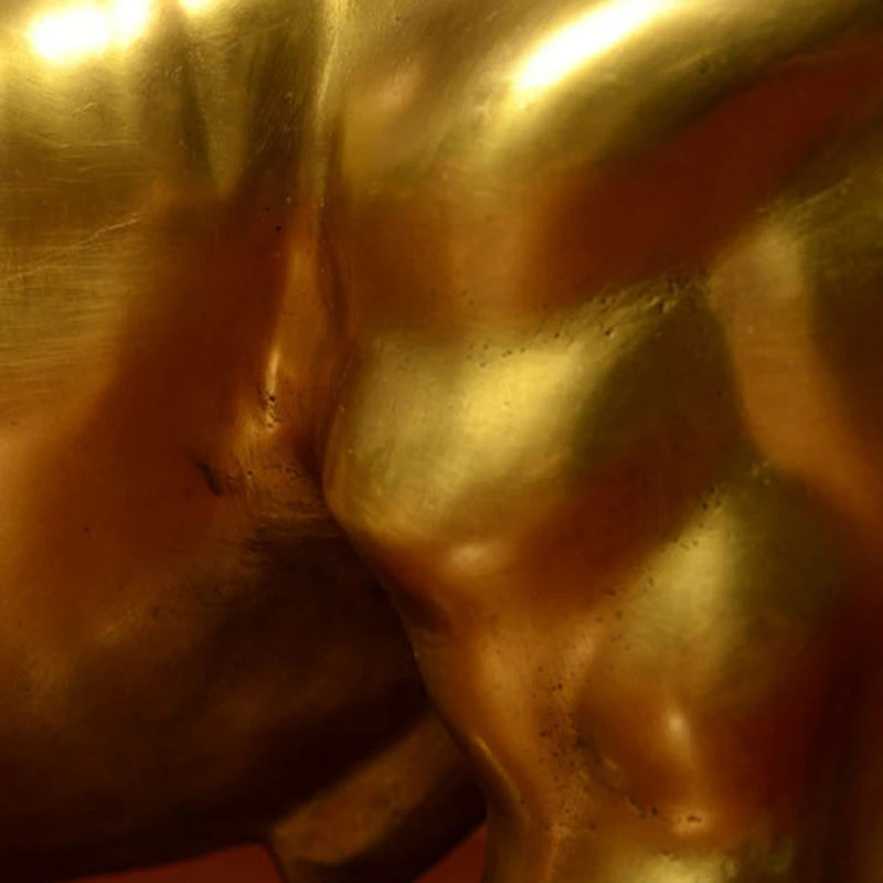 Латунная статуя быка с удачей фэн-шуй скульптура украшение для дома золотой